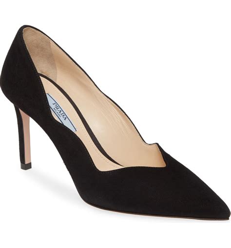 prada pointy toe pump suede|Prada leather pumps.